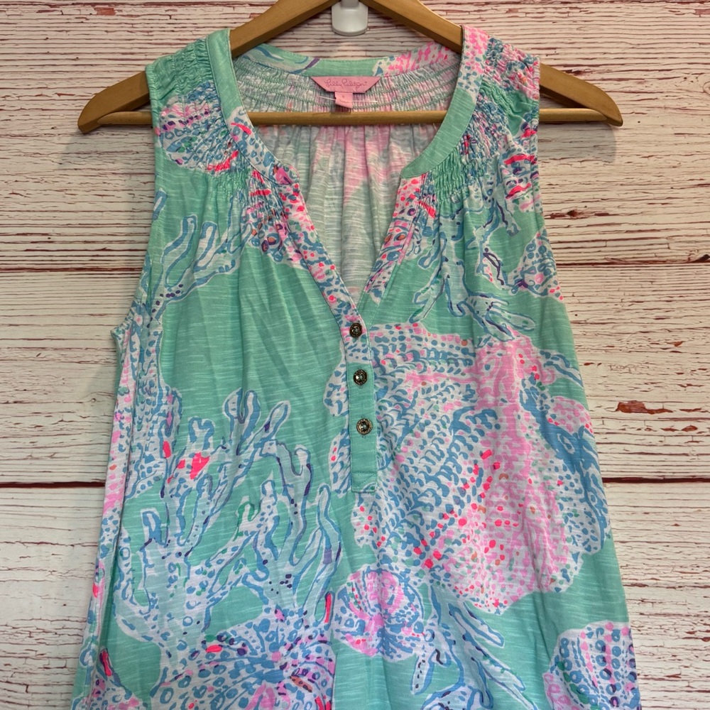 Lilly Pulitzer Essie Dress in Minty Fresh Fansea Sz S - Picture 5 of 13